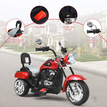 Load image into Gallery viewer, Kids Motorcycle, 6V Battery Powered Ride on Chopper Motorcycle w/Horn, Headlight, 3-Wheel Stable Ride on Toys (Red)