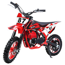 Load image into Gallery viewer, Mini Kid Dirt Bike,4-Stroke Gas Bike with Off-Rode Tire for Teens, Suspensions with Front and Rear Disc Brake, Red