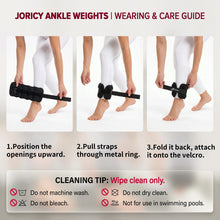 Load image into Gallery viewer, Adjustable Ankle Weights 1-5 LBS 1 Pair Wrist Leg Arm Weights with Removable Weight- Black