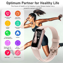 Load image into Gallery viewer, Zeacool Fitness Tracker with 24/7 Heart Rate, Blood Oxygen Blood Pressure Sleep Monitor, Activity Trackers 5 ATM Waterproof,Step Calorie Counter Pedometer Health Smart Watch for Women Men Pink