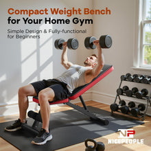 Load image into Gallery viewer, NICEPEOPLE Adjustable Weight Bench for Home Gym, 660LBS Capacity Workout Bench with 8 Backrests for Chest Shoulders Arms, Compact and Foldable Strength Bench for Small Space Apartment Room