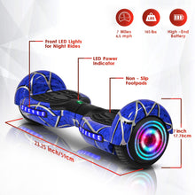 Load image into Gallery viewer, Spider-Pattern Hoverboard for Kids Ages 6-12, with Bluetooth Speaker and LED Lights 6.5" Hover Board, UL2272 Safety Certified (Blue)
