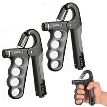 Load image into Gallery viewer, Hautrely 2PCS Hand Gripper Strengthener, 11-220LB Adjustable Resistance Grip Strength Trainer with Counter, Forearm Exerciser for Injury Recovery and Muscle Building (Grey)