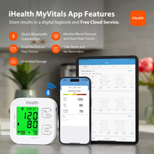 Load image into Gallery viewer, iHealth Track Smart Upper Arm Blood Pressure Monitor with Wide Range Cuff