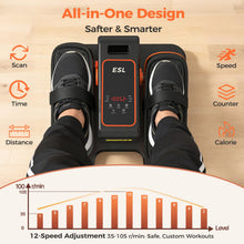 Load image into Gallery viewer, ESL Under Desk Elliptical - Portable Leg Exerciser with Pedal Strap for Seniors, Compact Seated Elliptical with Remote Control, LCD Display Electric Elliptical (New Black Style with 2 Pedal Straps)