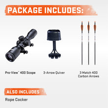 Load image into Gallery viewer, Wicked Ridge by TenPoint Warrior 400, Peak XT - 400 FPS - Uncompromising Performance Under $500 - Includes Pro-View 400 Lighted Scope, Rope Cocker & Three Match 400 Arrows
