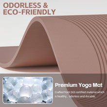 Load image into Gallery viewer, PAIDU Large Yoga Mat, 72" x 36" x 2/5"(10MM) Thick Non-Slip Exercise Mat, SGS-Certified POE Material, Ideal for Home Gym, Yoga, Pilates, Fitness Workouts & Floor Mat (Brown - Double C)