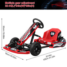 Load image into Gallery viewer, Drift Kart, Adjustable Electric Go Kart with 350W Motor and EVA Tires for Outdoor Fun and Ages 8-12 Red
