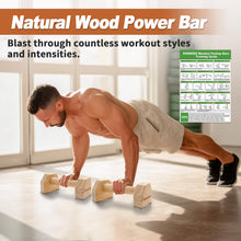Load image into Gallery viewer, Wooden Parallettes 2 PCS Push Up Stand For Floor Calisthenics Bars Home, Handles Handstand Blocks Beech & Pine Wood Pushup Non-Slip Base Parallel Exercise Equipment For MenTrainers(PINE WOOD)