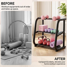 Load image into Gallery viewer, Home Gym Storage Rack, 3-Tier Heavy Duty Workout Equipment Organizer for Dumbbells
