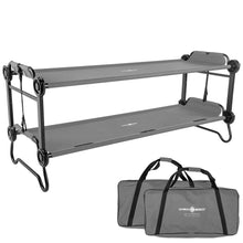 Load image into Gallery viewer, Disc-O-Bed Large Outdoor Convertible 2 Person Bench and Double Camping Cot Portable Bed Bunk System for Adults, Grey