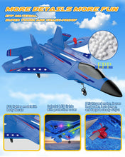 Load image into Gallery viewer, 2.4GHz Remote Control Fighter Jet with Gyro Stabilizer & LED Lights, 2 Batteries Foam