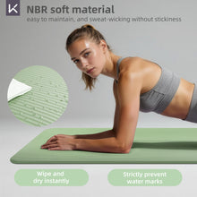 Load image into Gallery viewer, KEEP Extra Thick NBR Yoga Mat for Women & Men, 15mm Thick, 72”x32” Large Exercise Mat with Non-Slip Workout Mat for Yoga, Pilates, Stretching, Meditation – Wide & Cushioned Fitness Mat,Green