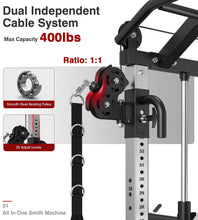 Load image into Gallery viewer, DONOW Smith Machine with Weight Stacks, Multi Function Home Gym System -Black