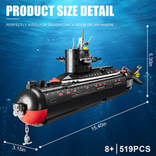 Load image into Gallery viewer, WW2 Historical Military Series Submarine Model Set, Collection Birthday Gifts Toy for Boys and Kids 8+ (519 Pieces)