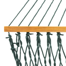 Load image into Gallery viewer, Original Pawleys Island Large Green DuraCord Rope Hammock – 13 ft. x 55 in., 2-Person, 450 lb Capacity, Oak Spreader Bar, Zinc-Plated Hardware, Handcrafted in the USA