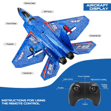 Load image into Gallery viewer, RC Plane, F22 RC Airplane Fighter Ready to Fly, 2.4Ghz 2 Channel Remote Control Plane, RC Airplanes Toy