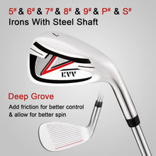 Load image into Gallery viewer, KVV Premium Golf Whole Set 11-Piece for Men Driver, Fairway, Hybrid, 5#-P# Irons, Putter Right Hand Steel Shaft Regular Flex Golf Clubs, Without Golf Bag