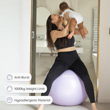 Load image into Gallery viewer, BABYGO Birthing Ball - Pregnancy Yoga Labor & Exercise Ball & Book Set Trimester Targeting (Lavender, 75cm)
