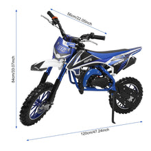 Load image into Gallery viewer, 50cc Gas Power Dirt Bike, 49cc Mini Motorcycle with Off-Road Tires, Gas Power Motocross, Blue White