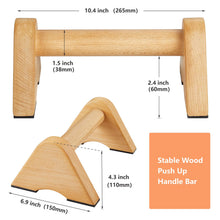 Load image into Gallery viewer, Purife Solid Wood Calisthenics Parallettes Bars Push up Handles 1 Pair, Strength Training Pushup Stands, Parallel Pushup Handstand Bars for Home Gym Workout