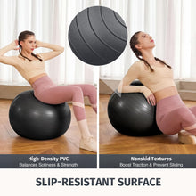 Load image into Gallery viewer, ZELUS Balance Ball Trainer with Resistance Bands & Foot Pump, Inflatable Yoga Ball , 330lb Cap (Black)