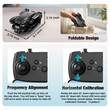 Load image into Gallery viewer, ASFSFQ Drone with Camera 1080P HD, Mini Drone for Beginners Kids Adults, Foldable RC Quadcopter with Stable Hover, Trajectory Flight, One Key Take Off/Land, 2 Batteries, Toys for Boys and Girls (Black)