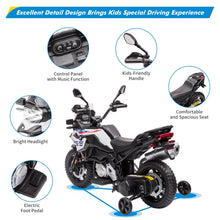 Load image into Gallery viewer, 12V Kids Ride On Police Motorcycle, Police Motorbike with High/Low Variable Speed, Built-In Music, USB, Warning Lights (White-1)