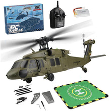Load image into Gallery viewer, Black Hawk RC Helicopter, 2.4G 4CH Flybarless 170 Size RC Helicopter, 6-Axis Gyroscope Altitude Hovering with Display Stand