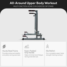 Load image into Gallery viewer, BalanceFrom Steel Frame Multi-Functional Home Gym Exercise Fitness Dip Stand Station - Gray