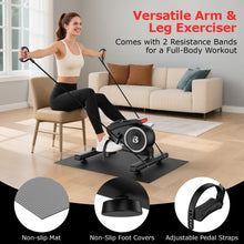 Load image into Gallery viewer, pooboo Under Desk Bike Pedal Exerciser (Black-Silver)