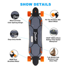 Load image into Gallery viewer, Electric Longboard for Adults, 25 Mph Top Speed, E-Skateboard,12.5 Miles Range, 900W Dual Motor, Electric Skateboard