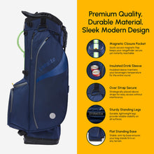 Load image into Gallery viewer, 14-Way Linkslite Waterproof Lightweight Golf Stand Bag (Minted Marine)
