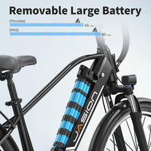 Load image into Gallery viewer, Jasion Roamer Electric Bike for Adults 1200W Peak Motor 528WH Removable Battery,up to 60miles 28MPH City Cruiser Ebike, Black