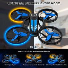 Load image into Gallery viewer, Drones - RC Drone with Auto Hovering and Headless Mode, Quadcopter with LED Light, Propeller Full Protect, 3D Flips, 3 Batteries, Remote Control, Best Gifts
