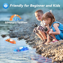 Load image into Gallery viewer, 2Pack LED Light RC Boat Remote Control Pool Water Toys for Kids Ages 8-12 Adults Lakes Bathtub Toy with Whole Body Waterproof