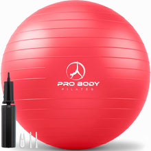 Load image into Gallery viewer, ProBody Pilates Exercise Ball - Multiple Sizes Gym Grade Balance Ball for Fitness- (Red, 55 cm)