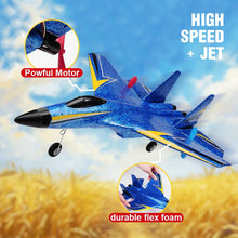 Load image into Gallery viewer, RC Airplane,2.4GHz 2 Channel Remote Control Plane with Gyro Night Lights and 2 Batteries, Easy to Fly