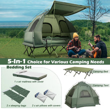 Load image into Gallery viewer, Tangkula 5-in-1 Elevated Camping Tent Cot w/Awning & Carrying Bag(2 Person)