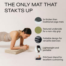 Load image into Gallery viewer, Stakt The Original Foldable Yoga Mat, Premium Foldable Exercise & Workout Mat with Non-Slip Surface, Lightweight Portable for Studio or Home Use, As Seen on Shark Tank - Dune