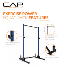 Load image into Gallery viewer, CAP Barbell Power Rack with Pull Up Bar & Attachments - Blue