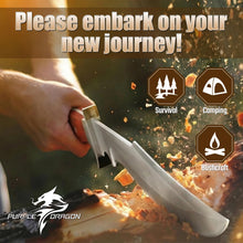 Load image into Gallery viewer, Purple Dragon D2 Steel Fixed Blade Hunting Knife with Sheath, Gifts for Men
