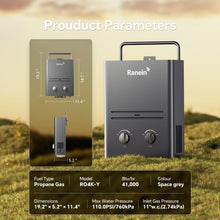 Load image into Gallery viewer, Ranein 6L Propane Tankless Water Heater, 1.58 GPM, 41,000 BTU, Outdoor