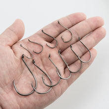 Load image into Gallery viewer, Dr.Fish 100 Pack Octopus Circle Hooks, Saltwater & Freshwater Fishing Hooks, #8-#10/0, Offset, Catfish, Tuna, Striper, Snapper, Bass Fishing 10/0