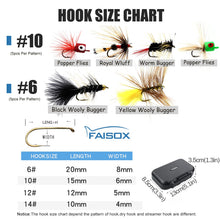 Load image into Gallery viewer, Fly Fishing Flies Assortment Kit Dry Wet Nyphms Tenkara Popper Streamer Woolly Bugger for Trout Bass Salmon Steelhead with Fly Box (100PCS Fishing Flies Kit)