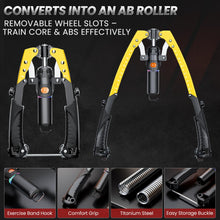 Load image into Gallery viewer, Twister Arm Trainer, 3 in 1 Hydraulic Power Chest Workout Equipment with Ab Roller Wheels and Hooks- Yellow