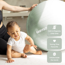 Load image into Gallery viewer, BABYGO Birthing Ball - Pregnancy Yoga Labor & Exercise Ball & Book Set Trimester Targeting, Maternity Physio, Birth & Recovery Plan Included Anti Burst Eco Friendly (Sage, 65cm)