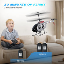 Load image into Gallery viewer, SIMREX RC Helicopter Toy for Kids & Beginners – Altitude Hold, 2 Speeds, Rechargeable with 2 Batteries, Indoor/Outdoor Hands-on Play, Ideal Gift for Boys Girls (Silver)