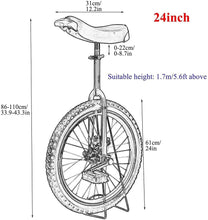 Load image into Gallery viewer, 20" Adult Unicycle for Beginners, Comfortable Ergonomic Saddle, Manganese Steel Frame, Fitness & Travel Bike