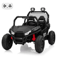 Load image into Gallery viewer, 24V 2 Seater UTV Ride on Toys for Kids 3-8, Remote Control Car with 17" Large Tires, LED Lights & Music, 2-Speed Gearbox, Black
